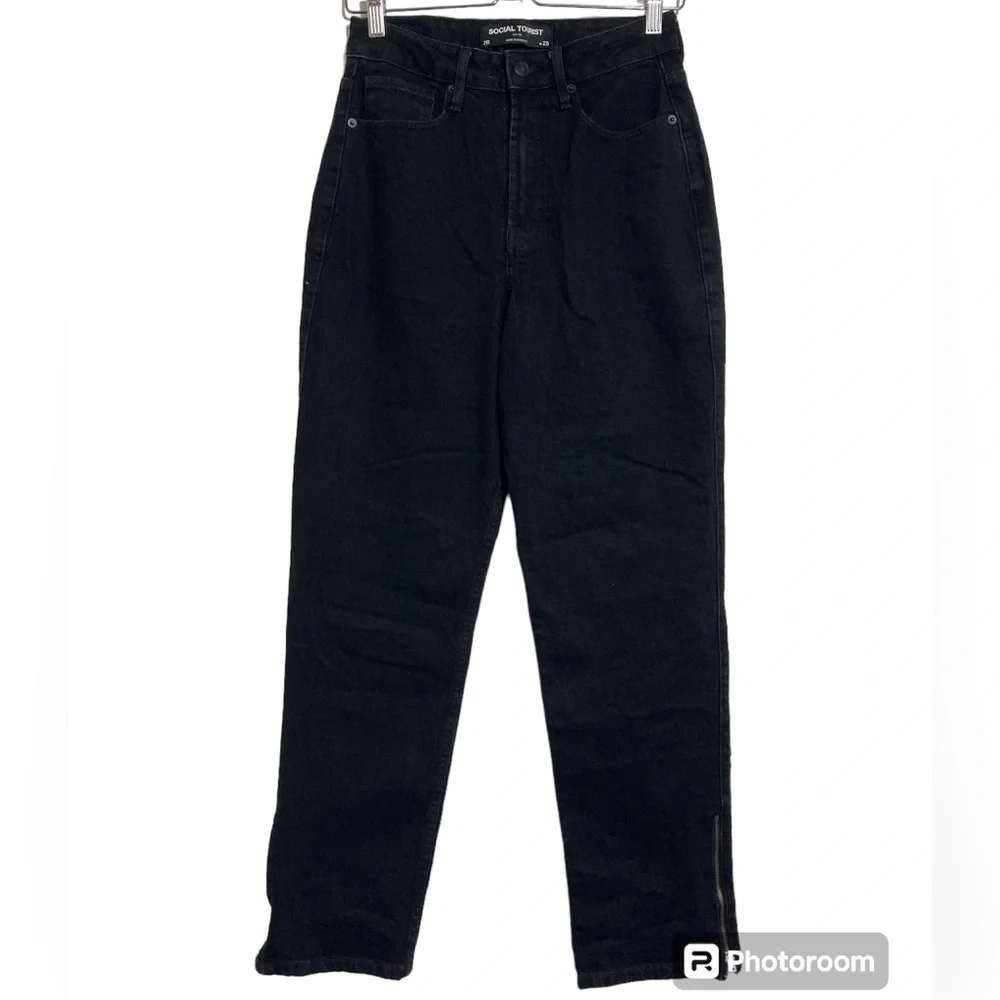 Social Tourist High Rise Ankle Zip Jeans